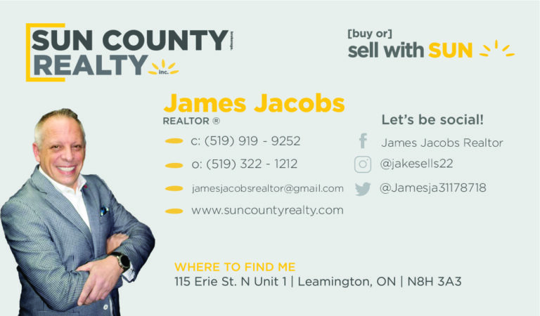 A business card for james jacobs, realtor 9