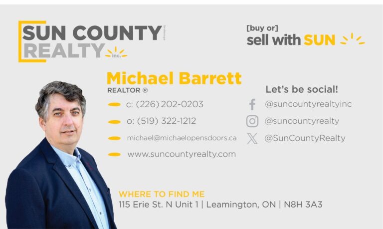 A business card for a real estate agent